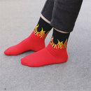 Stylish Mens Red Casual Cotton Fire Flame Hip Hop Socks Skateboard New best_,