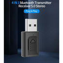 4-In-1 USB Bluetooth Transmitter Bluetooth Receiver 5.0 PC TV Audio Transmi T5G8