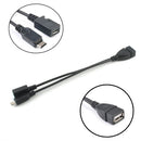 3 in 1 USB to Micro USB OTG Cable Female to Male and Female Adapter Splitter Hot