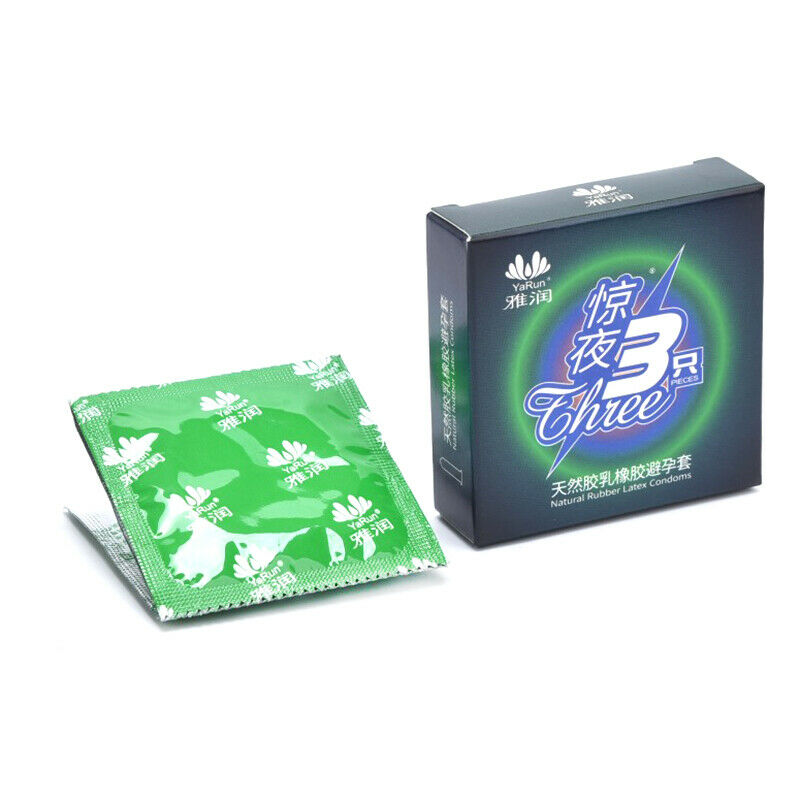 3pcs Natural Latex Smooth Lubricated Contraception Condoms For MenB Bj