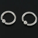 5X(1 pair Stainless Steel Captive Bead Ear Rings Hoop BCR Studs Piercing J V5R9)