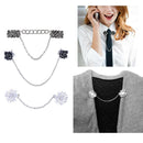 Retro Shawl Clips with Chain - Pack of 3 - Cardigan Shrug Sweater Clips Clasp,
