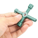 Multi-function Universal Cross Triangle Key Wrench Gas Cabinet Tool (Green)