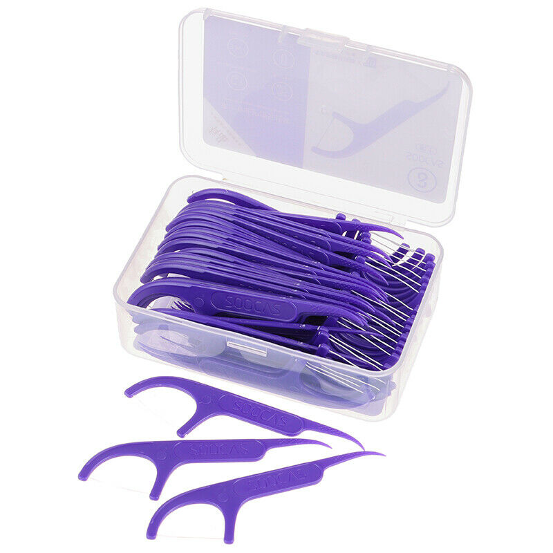 50pcs Dental Floss Flosser Picks Teeth Toothpicks Stick Tooth Clean Oral C Nw