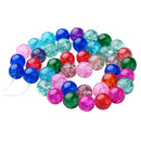 42 Crackle Glass Beads Round
