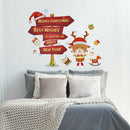 Merry Christmas Window Stickers Deer Signs Removable Adhesive Wall Posters A