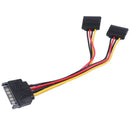 SATA Power 15-pin Y-Splitter Cable Adapter Male to Female for HDD Hard Drive JR