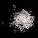 500pcs Hair Tie Band Ponytail Holder Elastic Rubber Clear White Women Girls