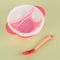3pcs Baby Cutlery Sets Drop Resistance Suction Cup Bowl Spoon Kit (Pink