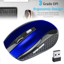 2.4GHz Wireless Cordless Optical Mouse Mice with USB Receiver Blue for Laptop bs