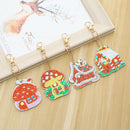 4pcs Art Full Drill Special Shaped DIY Diamond House Keychain Painting Kit