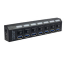 7 Port USB 3.0 HUB High Speed With Power Adapter For PC Laptop Notebook Tide