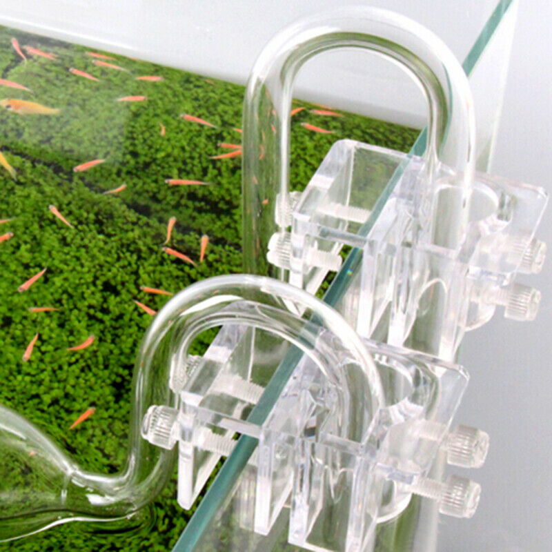 Clear Acrylic Aquarium Fish Tank Water Hose Pipe Fixing Clip Tube Clamp Holder