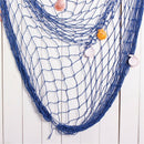 Table runner fishing net with shell decorative Mediterranean 150cmX200cm bl