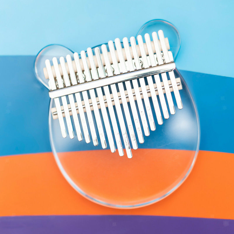 Transparent Kalimba Acrylic 17 Keys with Tuning Hammer and Case for Beginners