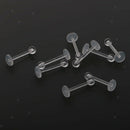 10x Lip Piercing Bioflex Labret Stud Piercing Jewelry Connector Acrylic - Clear