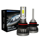 2Pcs 9006/Hb4 Mini1 Led Headlight 36W 6000Lm Cob Bulbs Kit Hi/Low Beam 6000