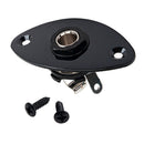 Electric Guitar Bass Cigar Box Parts Jack Plug & Socket Plate Oval with Mounting