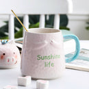 Three-Dimensional Relief Cute Cartoon Water Cup Pink Pig Ceramic Cup Large
