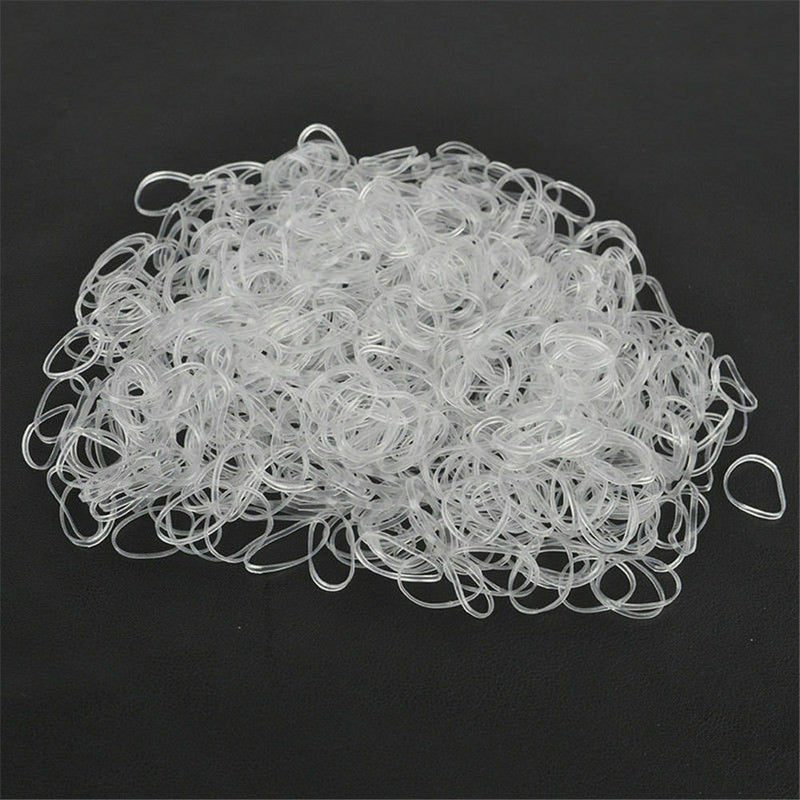 500X Mini clear Hair Elastics Rubber Bands Braids Braiding Plaits Small Bands