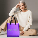 Transparent PVC Shopping Tote Women Shoulder Beach Travel Handbags (Purple)