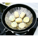 Multi-function Folding Stainless Steel Steamer Basket Vegetable Shelf & Bas L8F3
