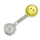 Yellow Smiling Face Design Brooch Arabic Numerals Nurse Watch For Women F7P4