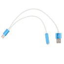 2 in1 Type c To 3.5mm Audio Cable Adapter Aux Headphone Jack & Charging Blue