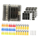 Car Boat 6 Way Blade Fuse Box Block 6 Circuit ATC/ATO/ATP LED Light Indication &