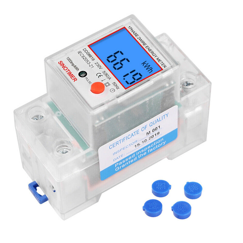 Din Rail Single Phase LCD Digital Power Consumption Energy Electric Meter