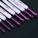 8pcs Plastic Handle Aluminium Crochet Hooks Sweater Knitting Needles Set