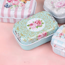 Mini tin trinket jewelry coin box tinplate storage case small-rectangular  tbTOC