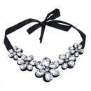 Exquisite Fashion Floral Pattern Ribbon Attractive Bib Collar Necklace Tran