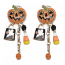 Halloween Party Pumpkin Ghost Pair Ear Stud Dangle Hoop Jewelry Earrings Gifts