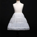 White Children Petticoat A-Line 3 Hoops One Layer Kids Crinoline Lace Trim  Y5U1