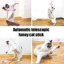 Funny Pet Automatic Telescopic Catcher Teaser Rod Cat Hair Ball Sticks Toys