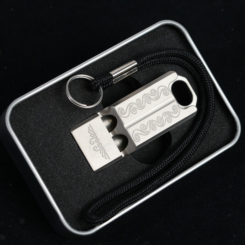 Titanium Whistle Sport Emergency Whistles with Lanyard, Double Tube High