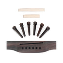 Acoustic Guitar Replacement Set Ebony Bridge End Pins Bone Saddle & Nut and
