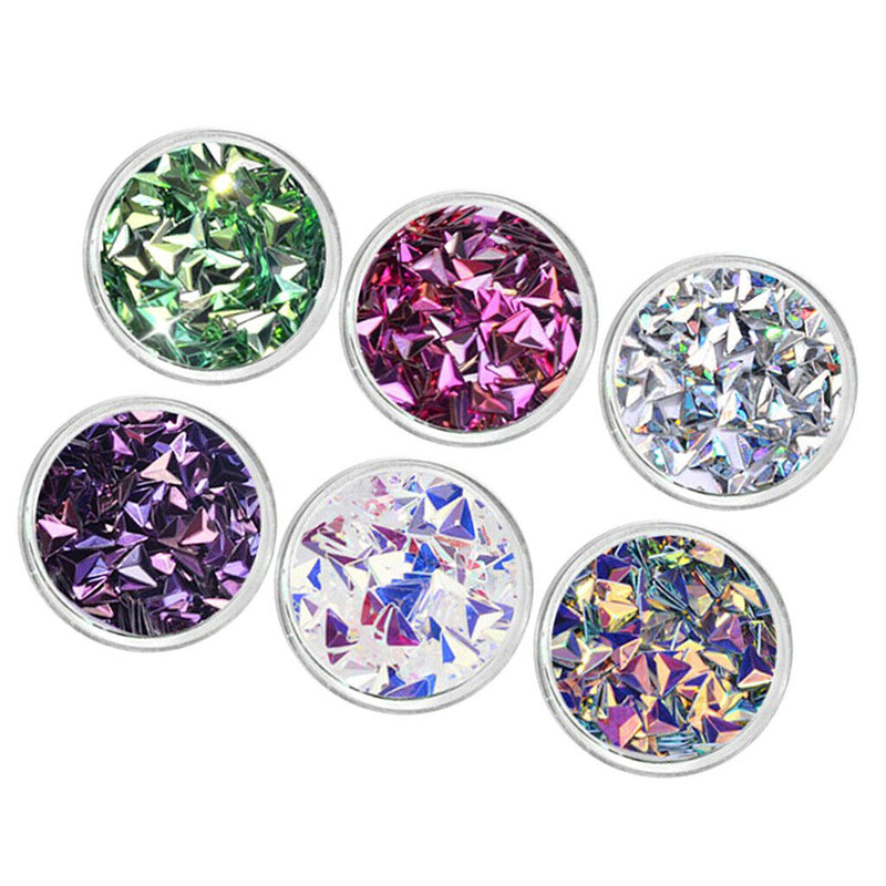 6 Colors Holographic Chunky Triangle Glitter Sequins Beauty Festival Glitter