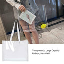 Women PVC Transparent Tote Handbag Large Capacity Shoulder Shopping Beach Bag