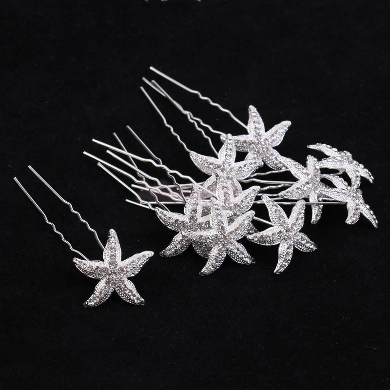 10 Pieces Glitter Crystal Headpiece U-shaped Bridal Lady Party Hair Jewelry