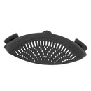 Kitchen Silicone Food Strainer Veggies Fruits Colander for Pots Pans Black