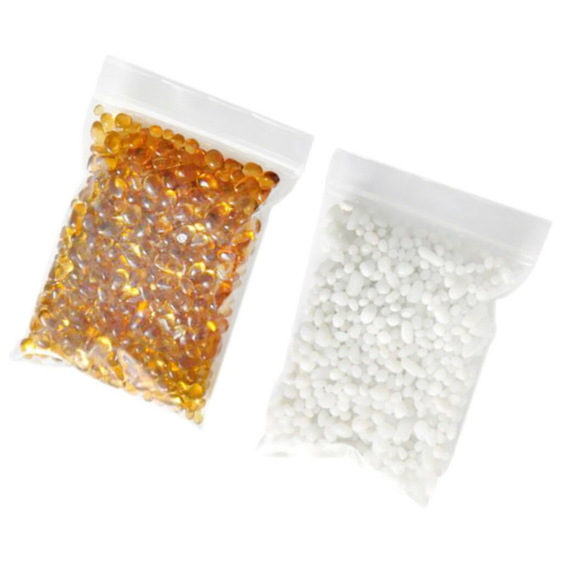 2x Aquarium Pebbles Gravel Stones Substrate Underwater Craft White & Yellow