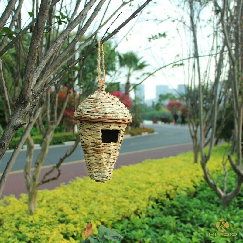 2X(Bird House,Winter Bird House For Outside Hanging,Grass Hand Woven Bird N