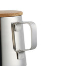 Hand Drip Wood Lid Coffee Pot Narrow Spout Stainless Steel Pour Over Restaurant
