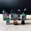50g 50-60MM Natural Colorful Fluorite Quartz Crystal Wand Point Healing Stone AU