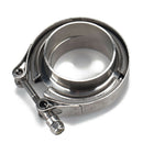 2.5 inch Stainless Steel 304 V Band Clamp w/ 2 Flanges for Exhaust Downpipe A