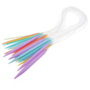 12pcs Plastic Double Pointed Knitting Needles Circular Needles Set 3.5-12mm