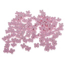 100x Pink Wooden Plum Blossom Beads for Jewelry Making Kids Beading Craft