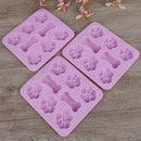 1pc Dog Bone Dog Footprint Cake Mold Silicone dog bone molds party supplies BX